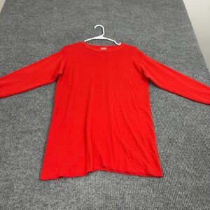 Vintage Duofold T Shirt Men M Red Two Layer Fabric Long Sleeve Thermal Style 419